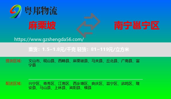 麻栗坡县到邕宁区物流专线