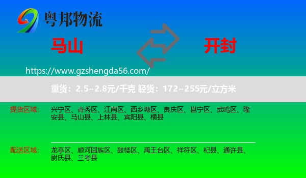 马山县到开封物流专线