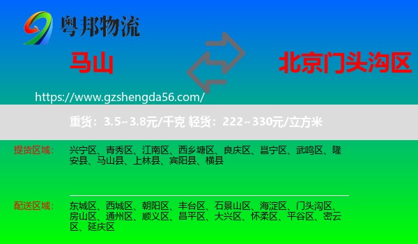 马山县到门头沟区物流专线