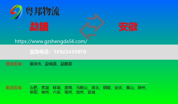 勐腊县到安徽物流专线