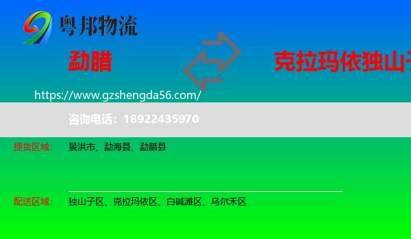 勐腊县到独山子区物流专线