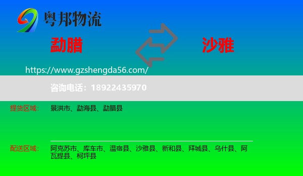 勐腊县到沙雅县物流专线