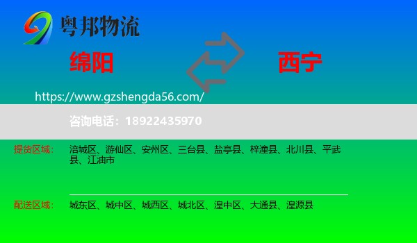 绵阳到西宁专线
