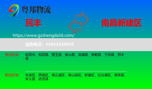 民丰县到新建区物流专线