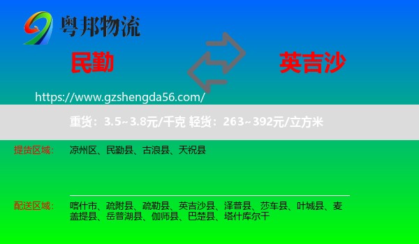 民勤县到英吉沙县物流专线