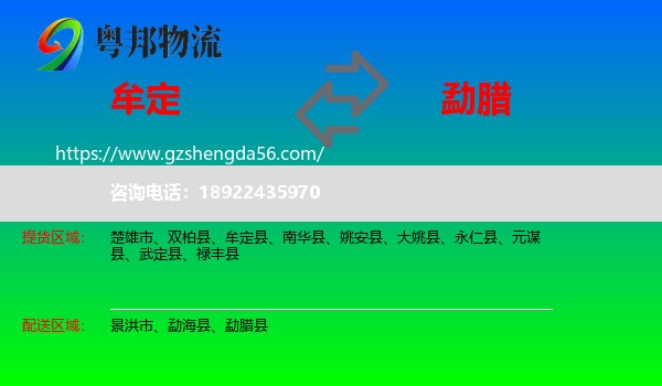 牟定县到勐腊县物流专线