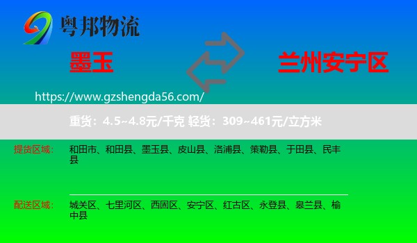 墨玉县到安宁区物流专线