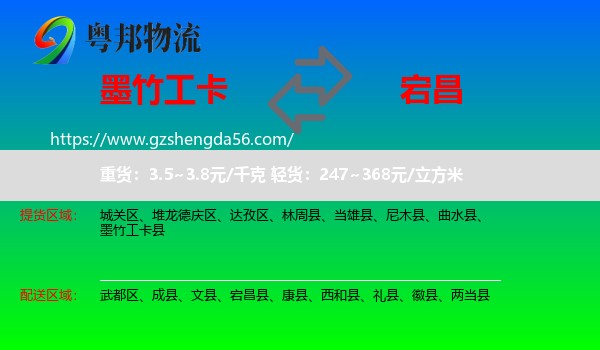 墨竹工卡县到宕昌县物流专线