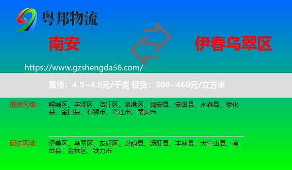 南安市到乌翠区物流专线