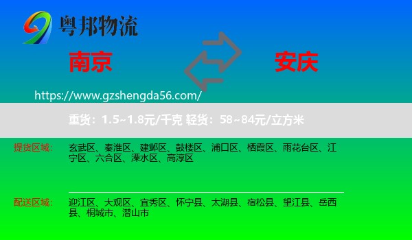 南京到安庆物流
