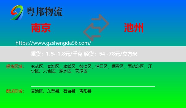 南京到池州物流
