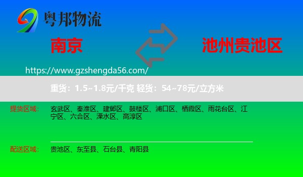 南京到贵池区物流专线