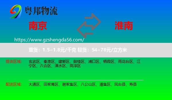 南京到淮南物流