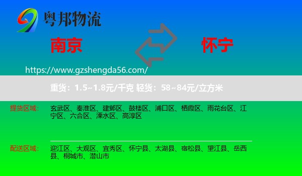 南京到怀宁县物流专线