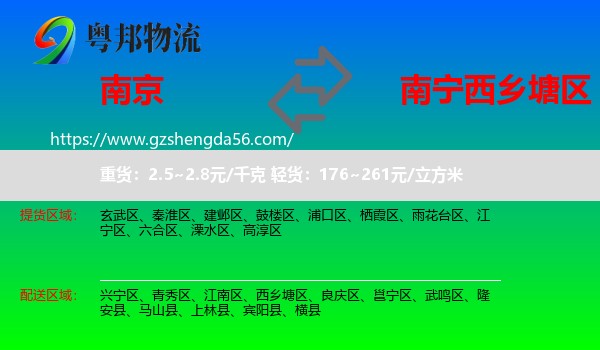 南京到西乡塘区物流专线