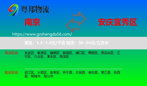 南京到宜秀区物流专线