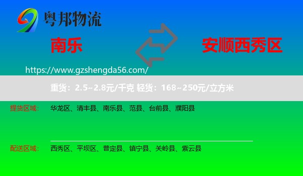 南乐县到西秀区物流专线