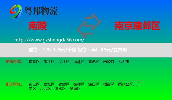 南陵县到建邺区物流专线