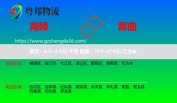 南陵县到那曲物流专线