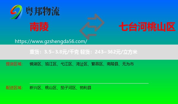 南陵县到桃山区物流专线
