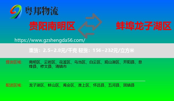 南明区到龙子湖区物流专线