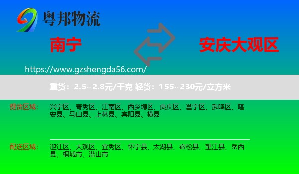 南宁到大观区物流专线