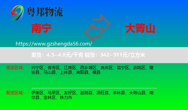 南宁到大箐山县物流专线