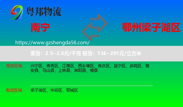 南宁到梁子湖区物流专线