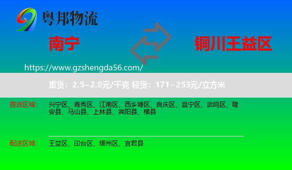 南宁到王益区物流专线