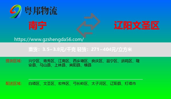 南宁到文圣区物流专线