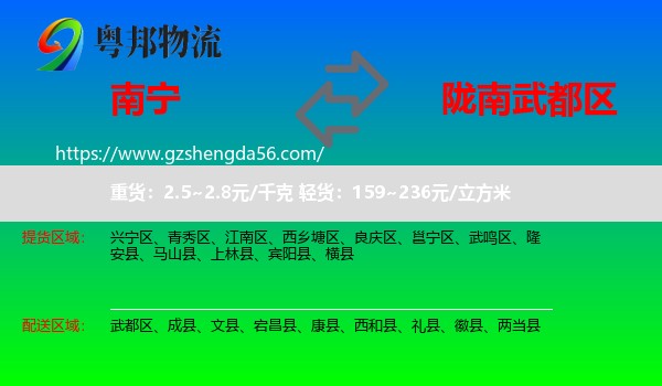 南宁到武都区物流专线