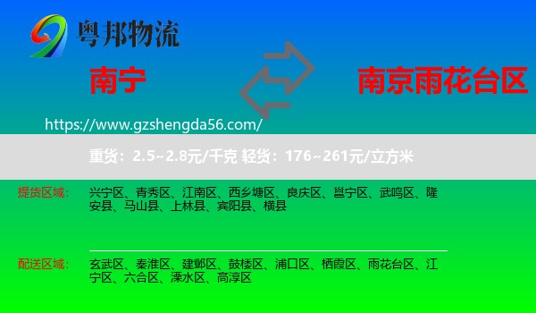 南宁到雨花台区物流专线