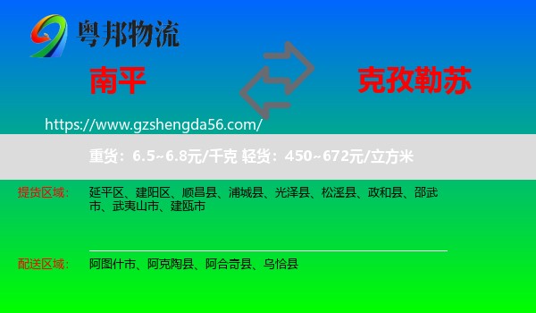 南平到克孜勒苏物流