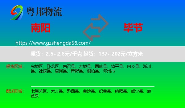 南阳到毕节物流
