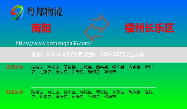 南阳到长乐区物流专线