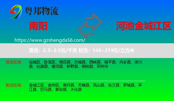 南阳到金城江区物流专线