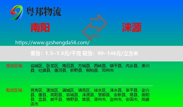 南阳到涞源县物流专线