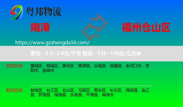 南漳县到仓山区物流专线