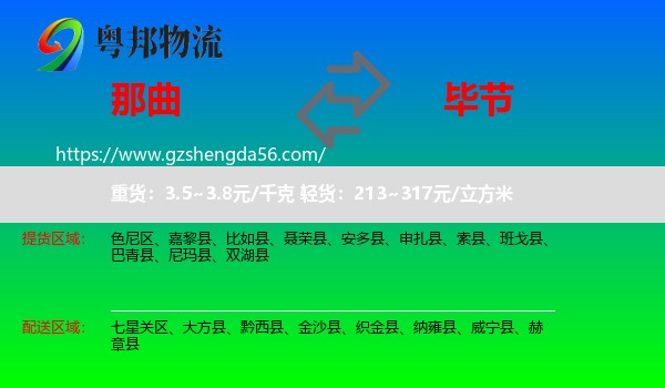 那曲到毕节物流专线