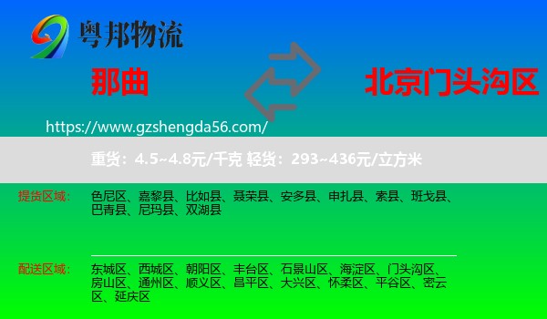 那曲到门头沟区物流专线