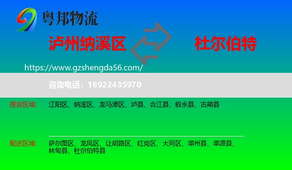 纳溪区到杜尔伯特县物流专线