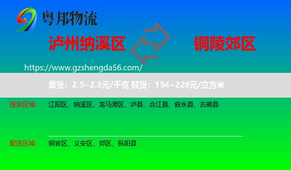 纳溪区到郊区物流专线
