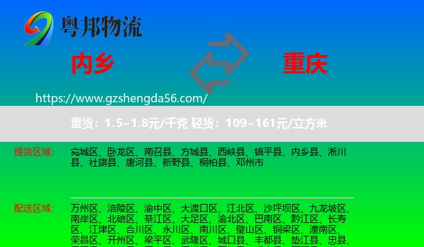 内乡县到重庆专线