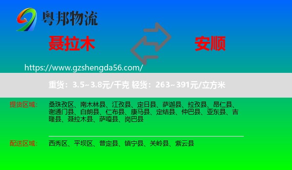 聂拉木县到安顺物流专线