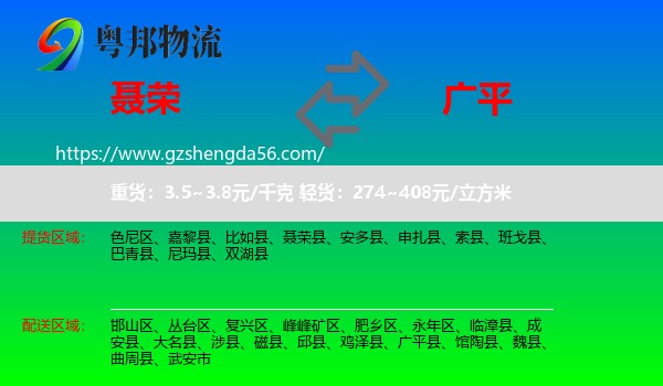 聂荣县到广平县物流专线