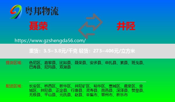 聂荣县到井陉县物流专线