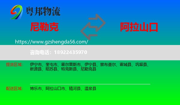 尼勒克县到阿拉山口市物流专线