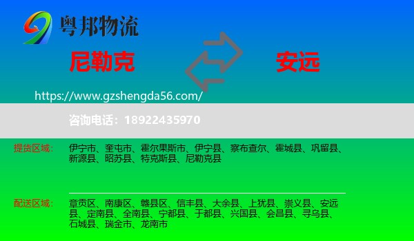 尼勒克县到安远县物流专线