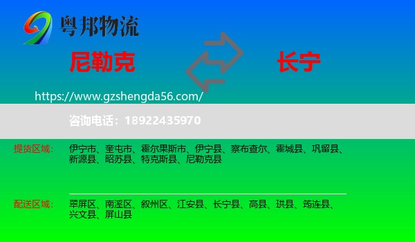 尼勒克县到长宁县物流专线