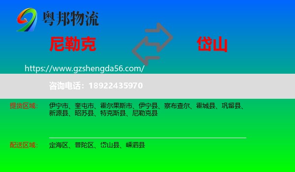 尼勒克县到岱山县物流专线